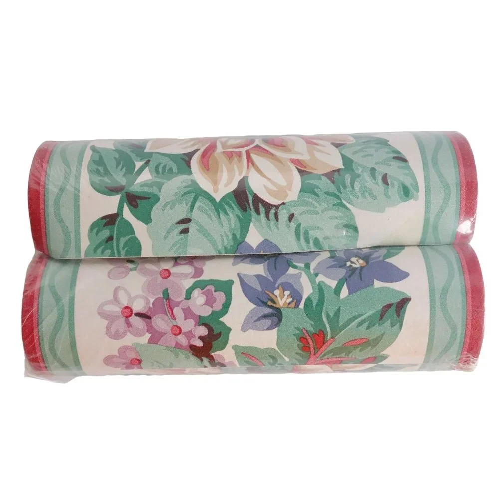 Decorative Floral Wallpaper Border 2‎ Rolls NOS